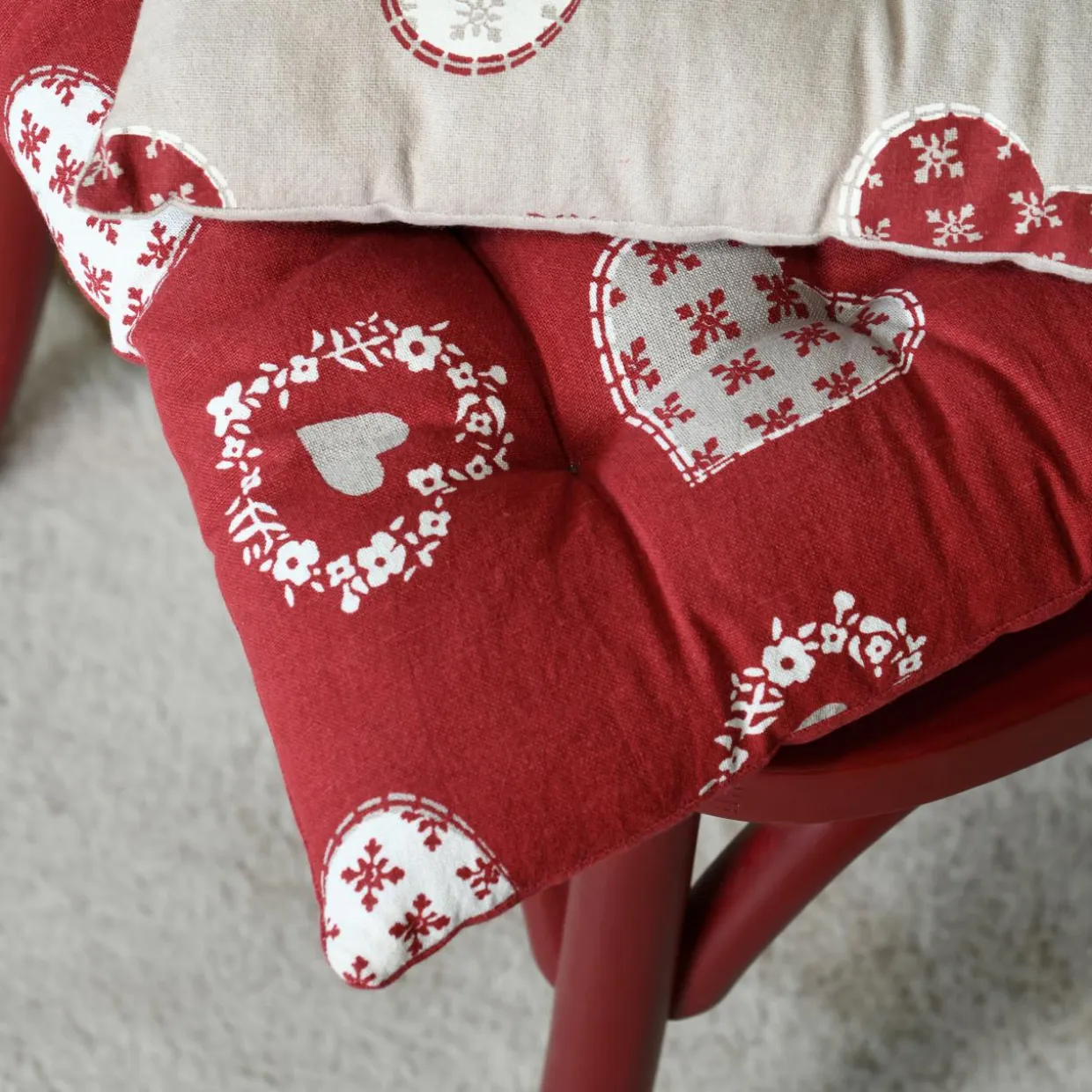 Coussin de chaise carré coton (40 x 40 cm) Ornon Rouge