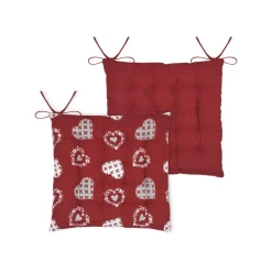 Coussin de chaise carré coton (40 x 40 cm) Ornon Rouge