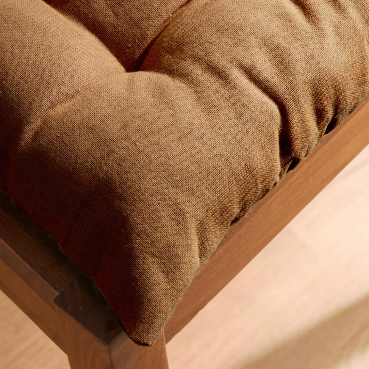 Coussin de chaise carré coton (40 x 40 cm) Pixel Camel
