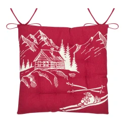 Coussin de chaise carré coton (38x38 cm) Villard Bordeaux