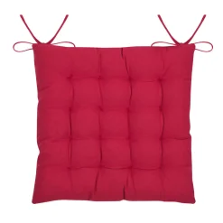 Coussin de chaise carré coton (38x38 cm) Villard Bordeaux