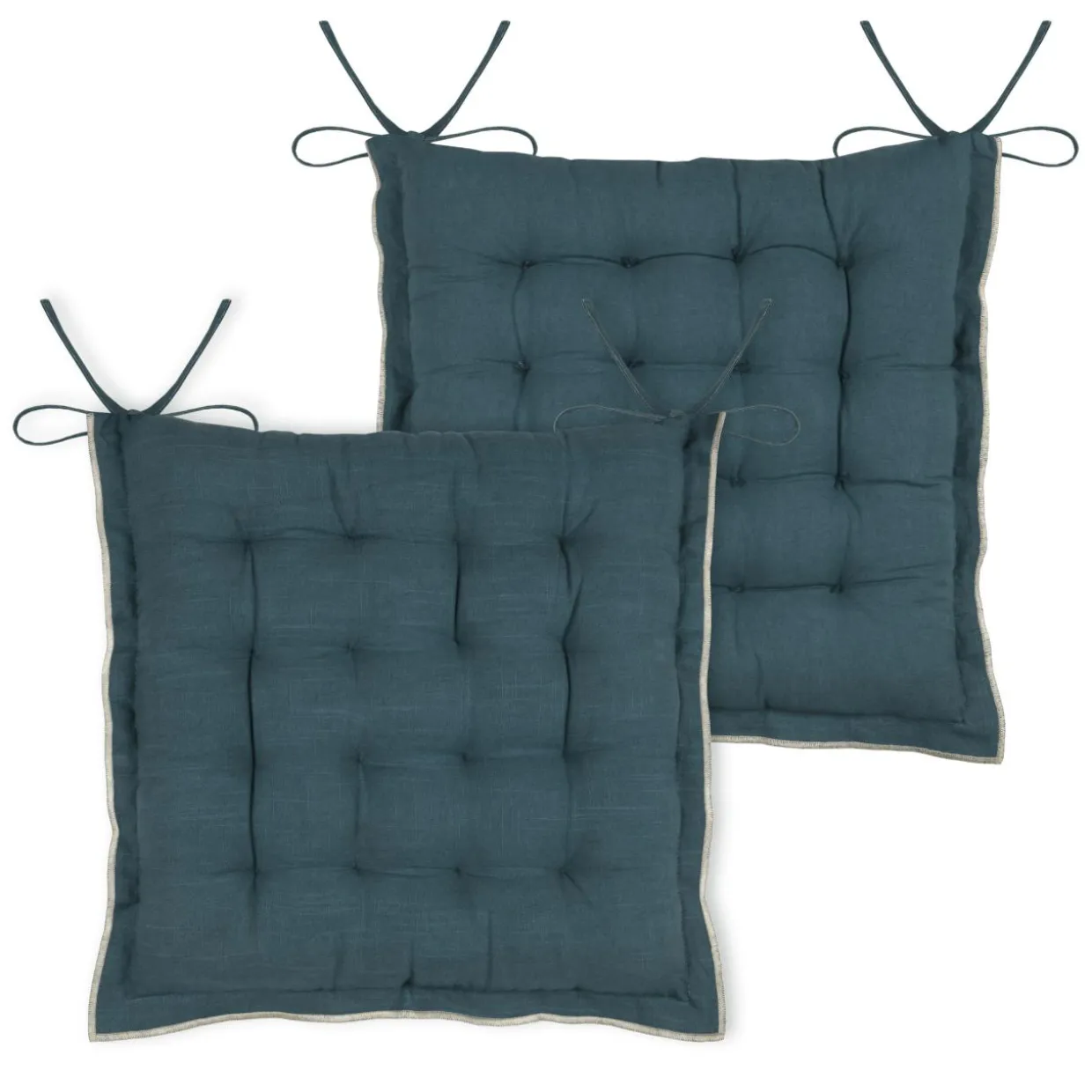 Coussin de chaise carré coton (38 x 38 cm) Helios Bleu
