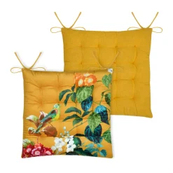 Coussin de chaise carrée coton (38x38 cm) Emmy Multicolore
