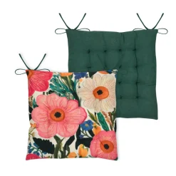 Coussin de chaise carré en coton (38 x 38 cm) Betty Multicolore