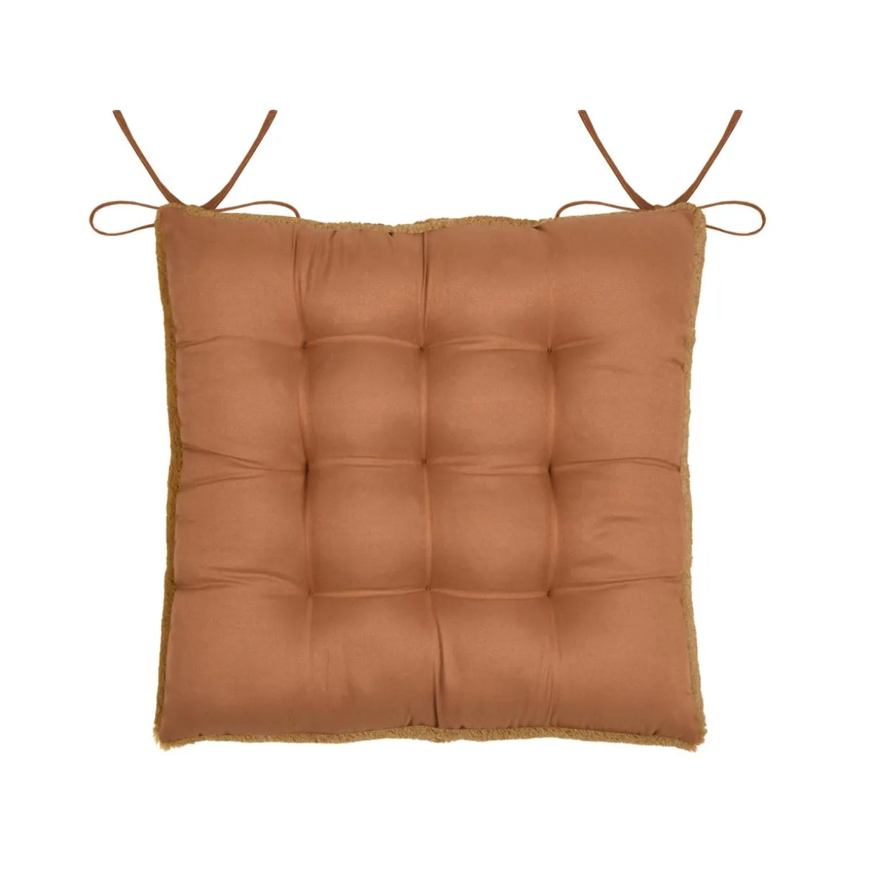 Coussin de chaise carré fausse fourrure (40 x 40 cm) Asgard Camel