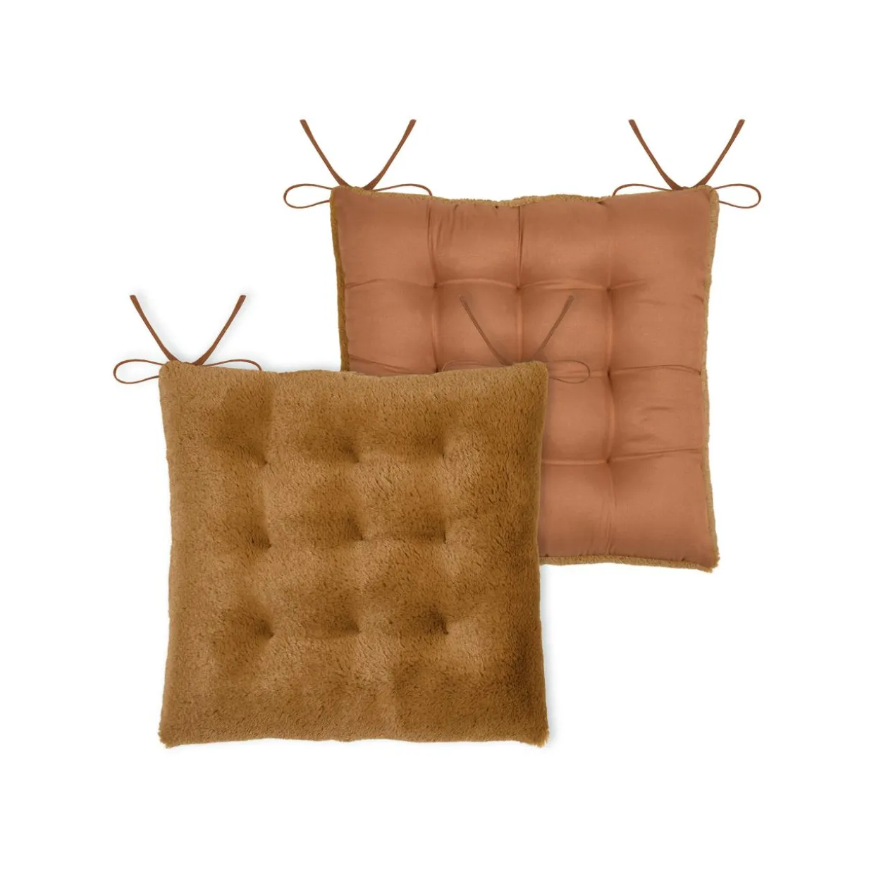 Coussin de chaise carré fausse fourrure (40 x 40 cm) Asgard Camel