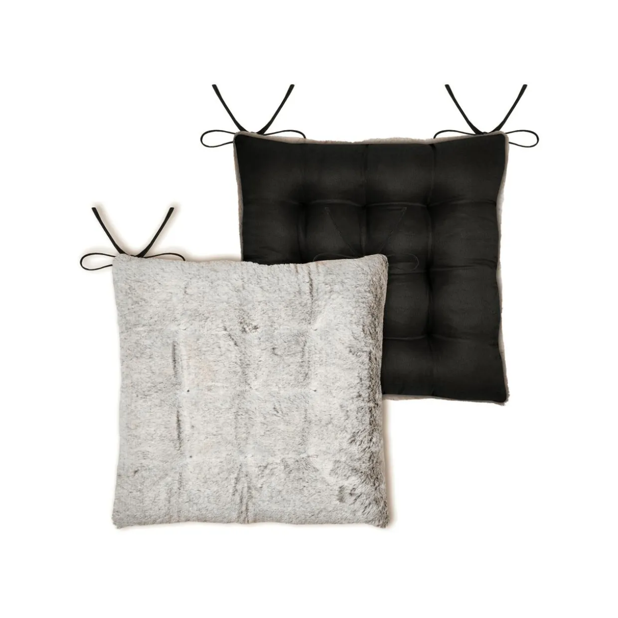 Coussin de chaise carré fausse fourrure (40 x 40 cm) Asgard Gris perle