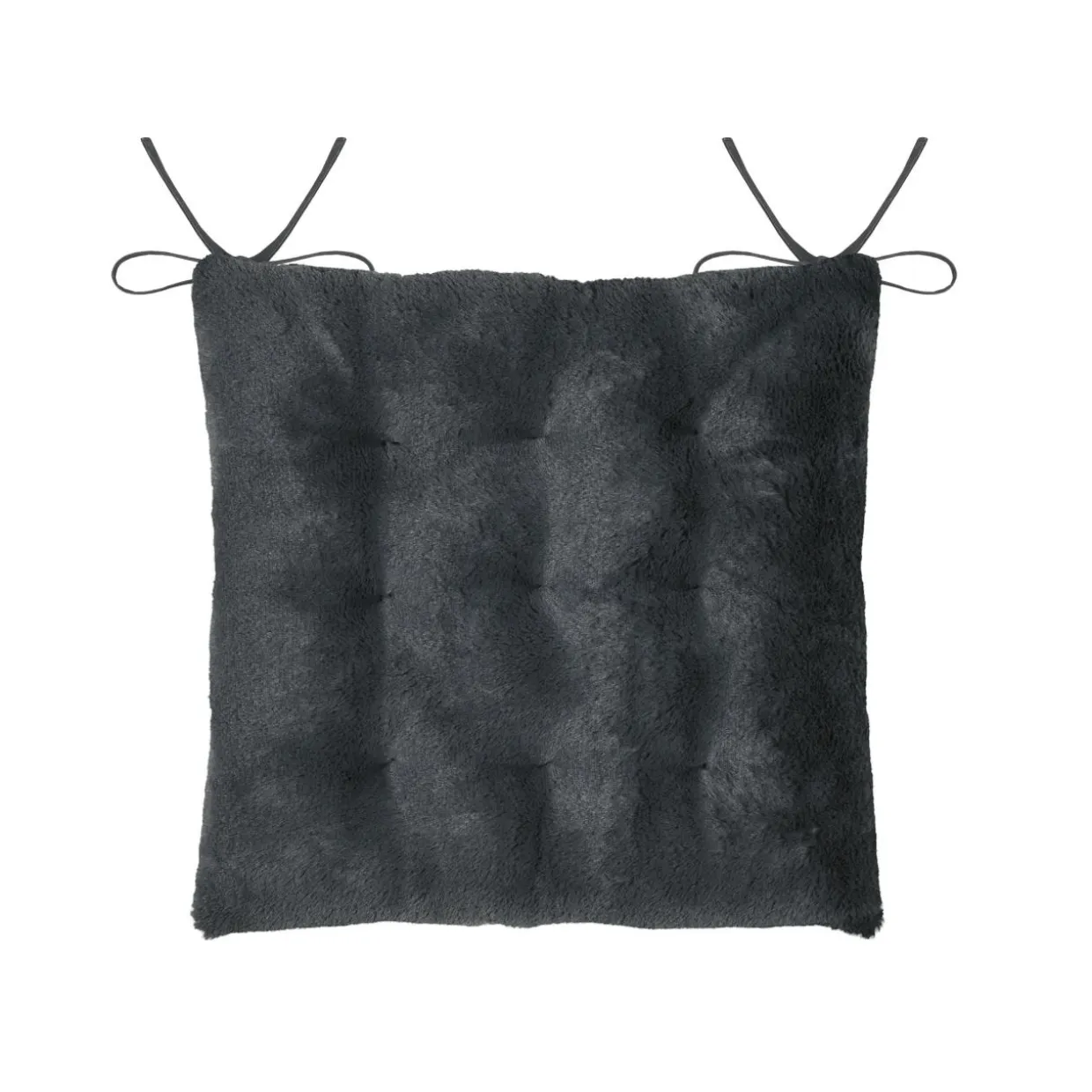 Coussin de chaise carré fausse fourrure (40 x 40 cm) Asgard Gris carbone
