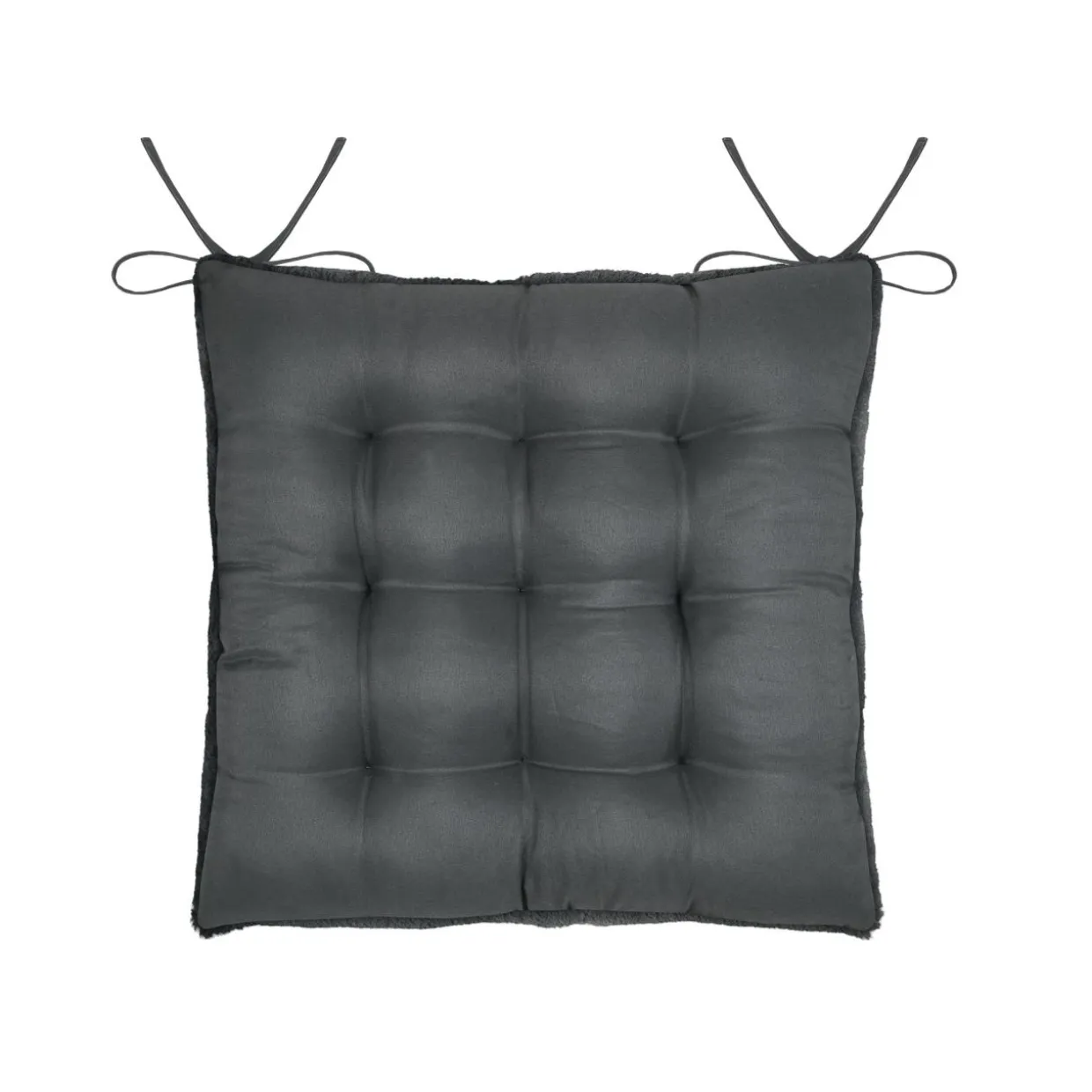 Coussin de chaise carré fausse fourrure (40 x 40 cm) Asgard Gris carbone