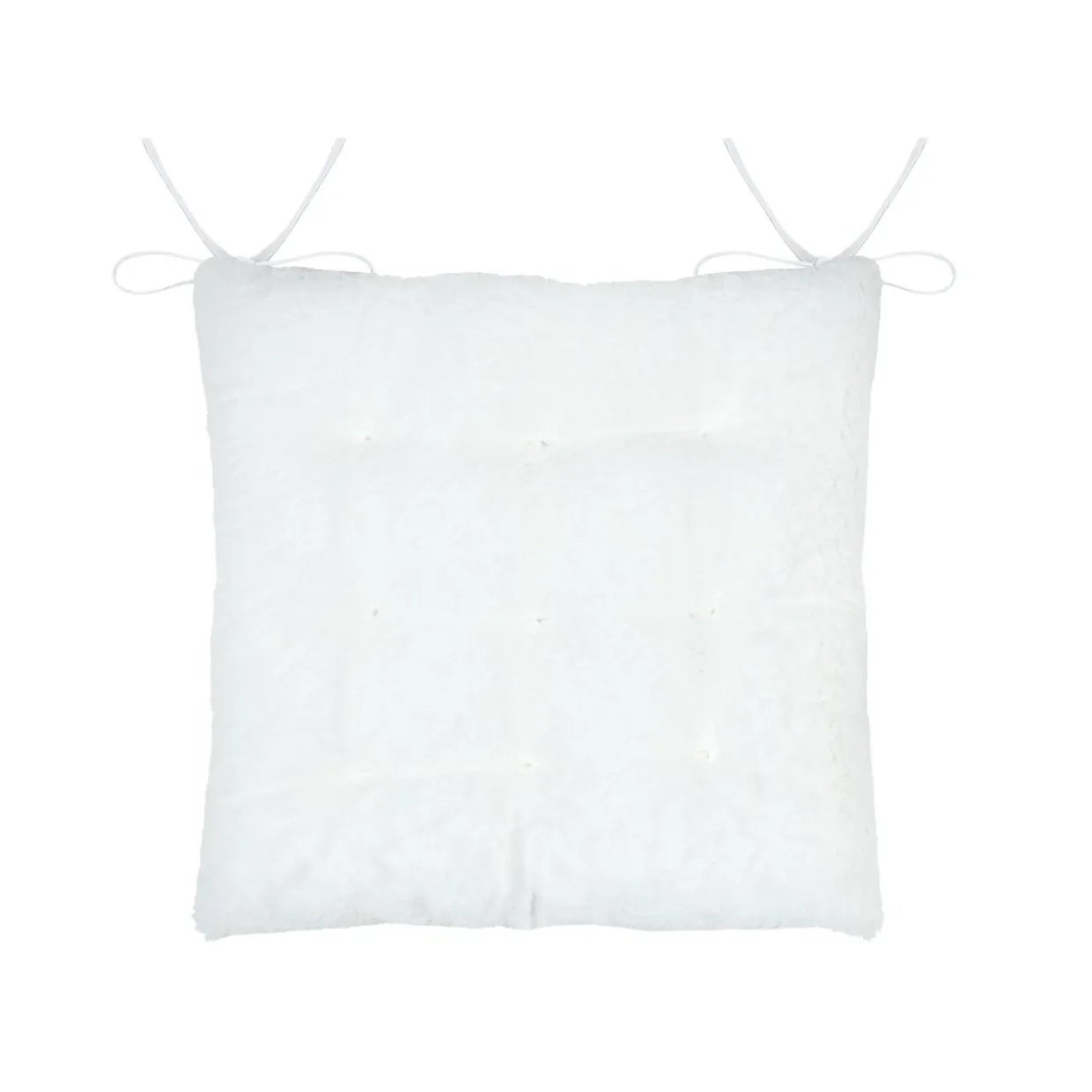 Coussin de chaise carré fausse fourrure (40 x 40 cm) Asgard Blanc