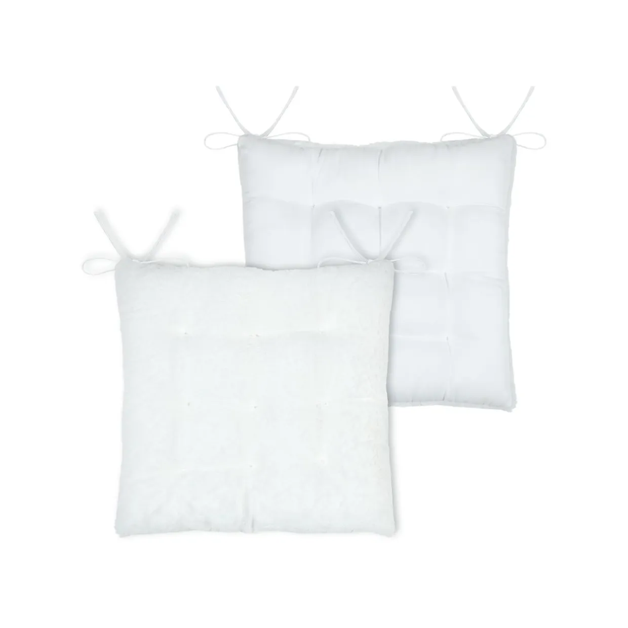 Coussin de chaise carré fausse fourrure (40 x 40 cm) Asgard Blanc