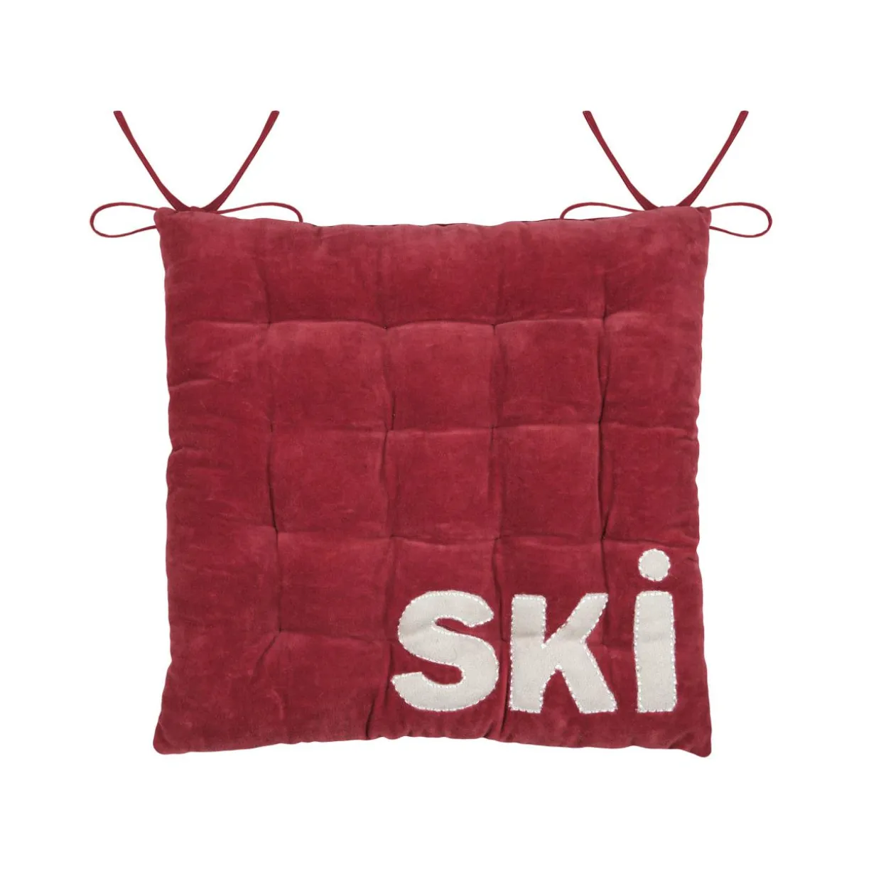 Coussin de chaise carré velours (38 x 38 cm) Chamonix Rouge