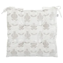 Coussin de chaise carré velours (38 x 38 cm) Luna Ecru