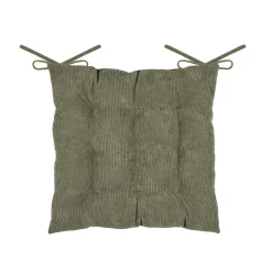 Coussin de chaise carré velours (38 x 38 cm) Dandy Vert kaki