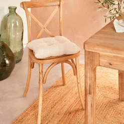 Coussin de chaise carré (38 x 38 cm) Clem Beige lin