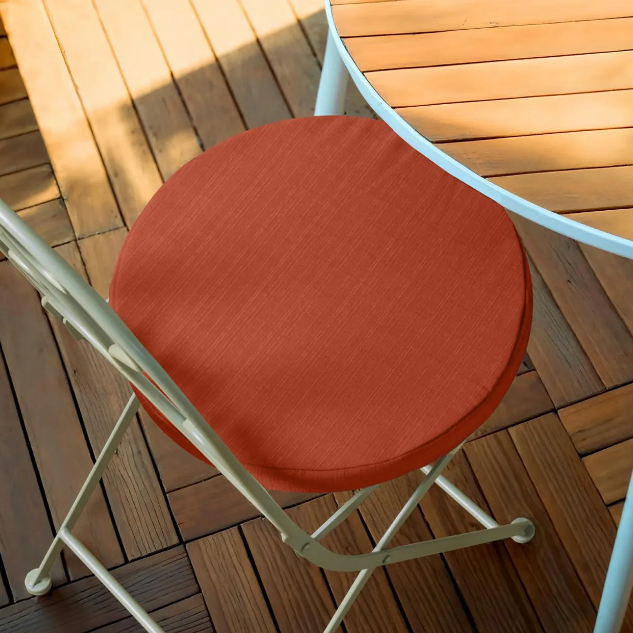 Coussin de chaise extérieur rond (40 cm) Sunset Terracotta