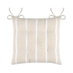 Coussin de chaise extérieur toile de coton (40 x 40 cm) Ocealys Blanc