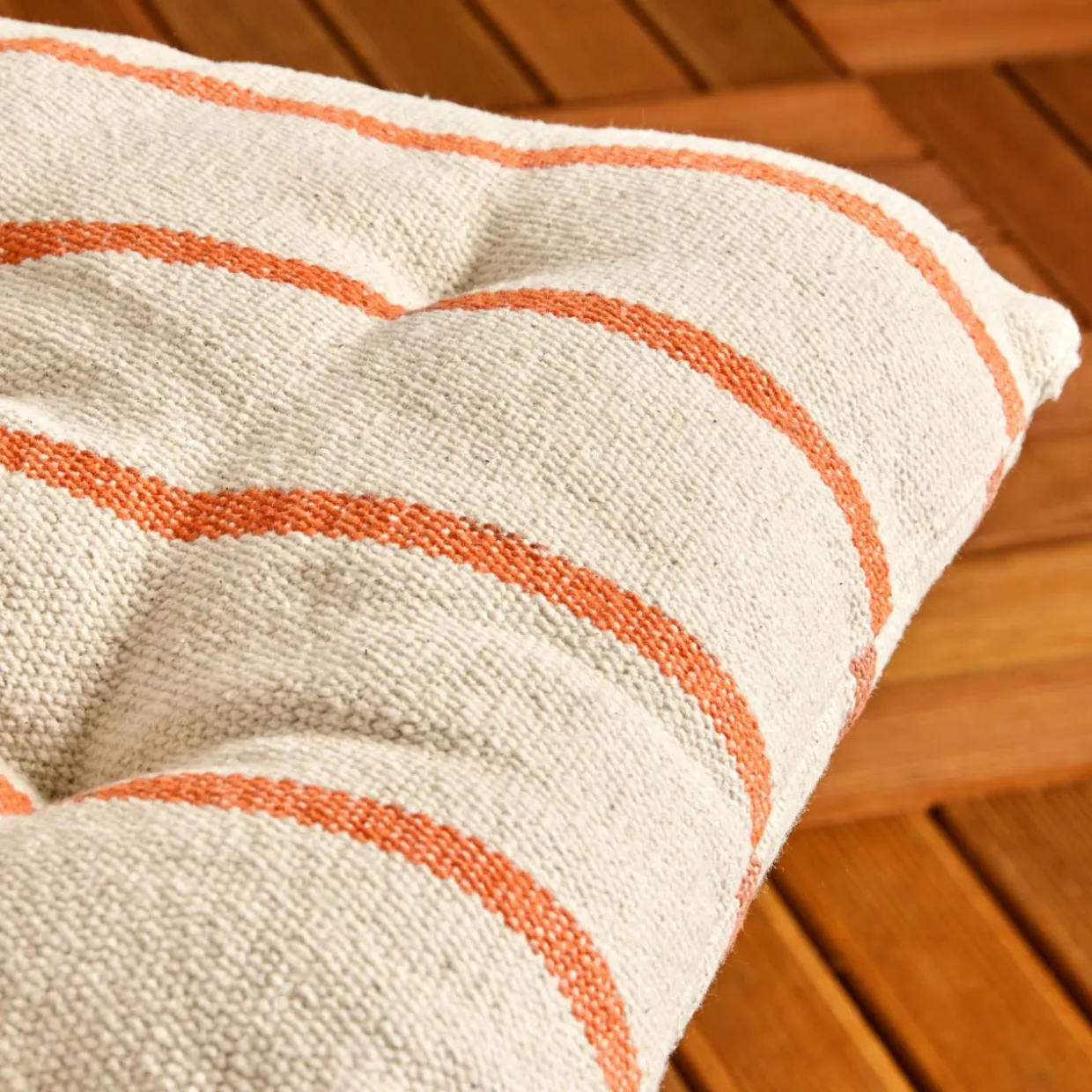 Coussin de chaise extérieur toile de coton (40 x 40 cm) Ocealys Corail