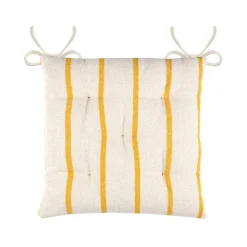 Coussin de chaise extérieur toile de coton (40 x 40 cm) Ocealys Jaune moutarde