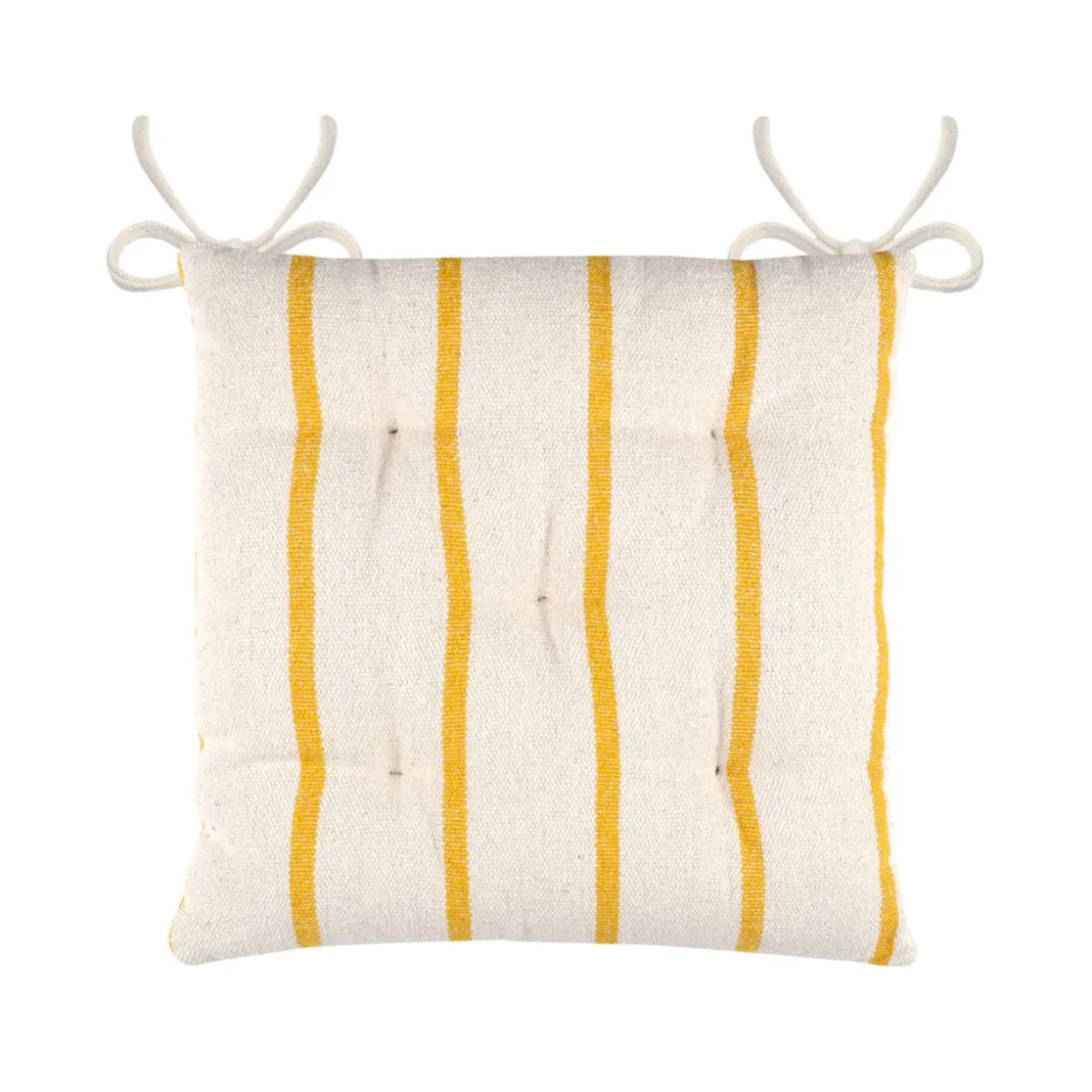 Coussin de chaise extérieur toile de coton (40 x 40 cm) Ocealys Jaune moutarde