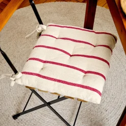 Coussin de chaise extérieur toile de coton (40 x 40 cm) Ocealys Rouge