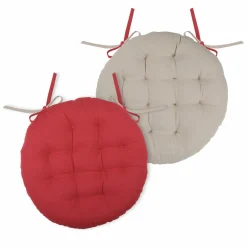 Coussin de chaise rond (38 cm) Duo Rouge