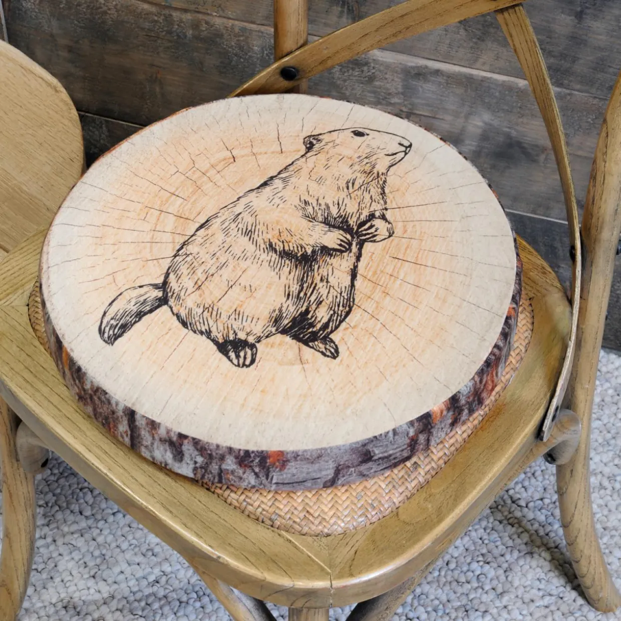 Coussin de chaise rond (38 cm) Gruffy Marron