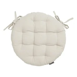 Coussin de chaise rond coton (40 cm) Pixel Beige