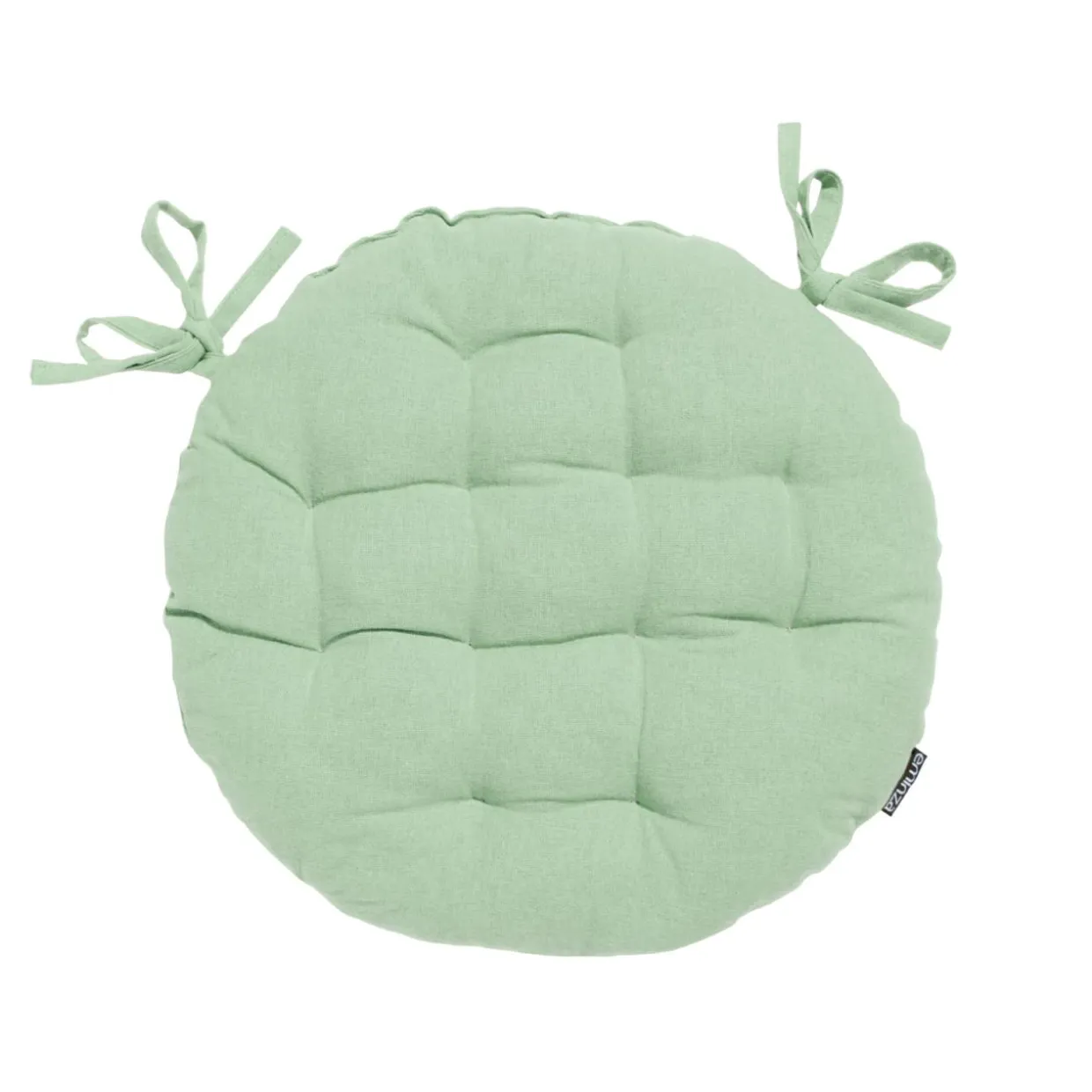 Coussin de chaise rond coton (40 cm) Pixel Vert menthe
