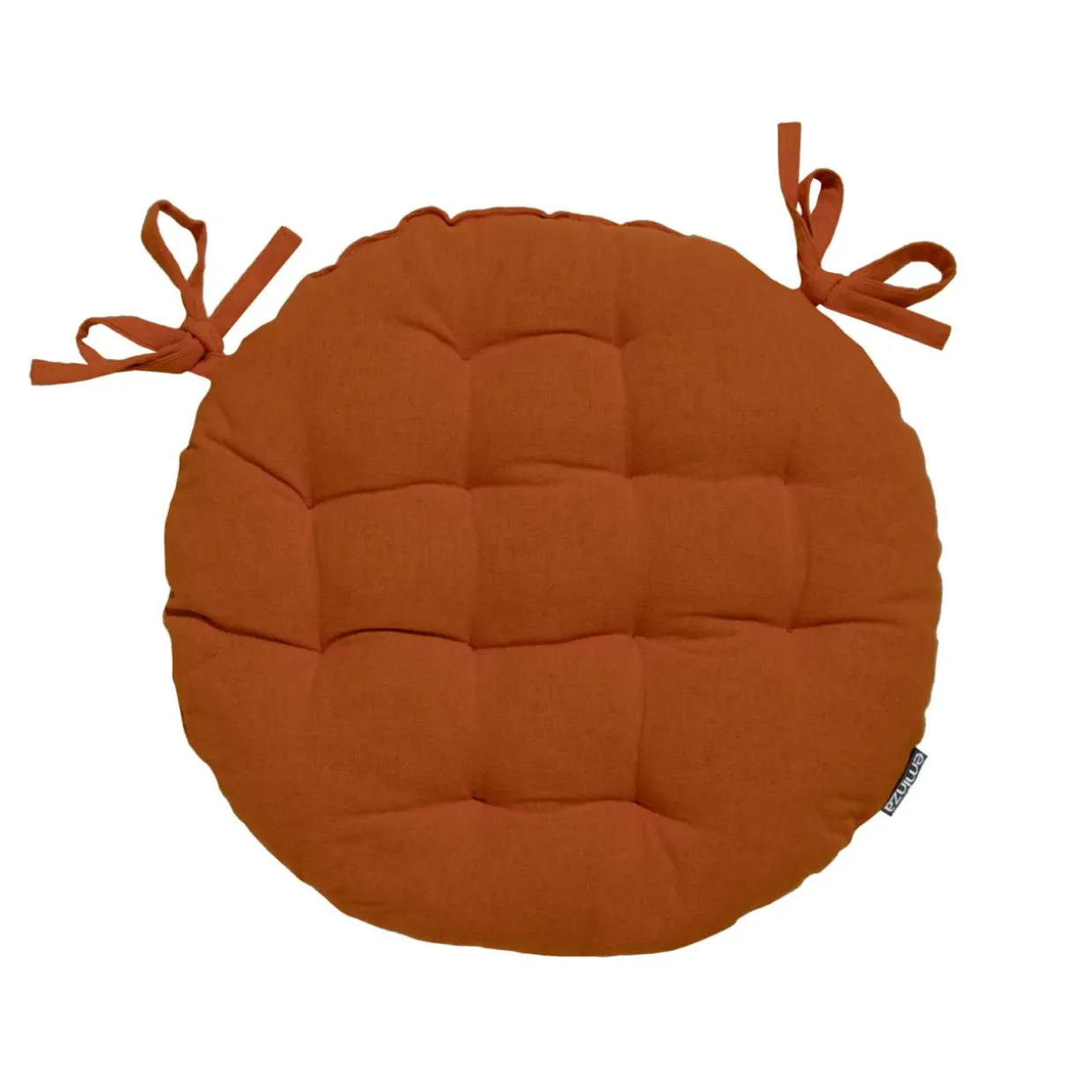 Coussin de chaise rond coton (40 cm) Pixel Terracotta