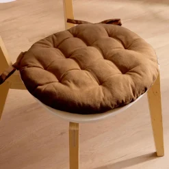 Coussin de chaise rond coton (40 cm) Pixel Camel