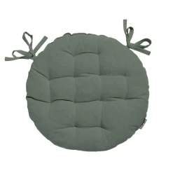 Coussin de chaise rond coton (40 cm) Pixel Vert kaki