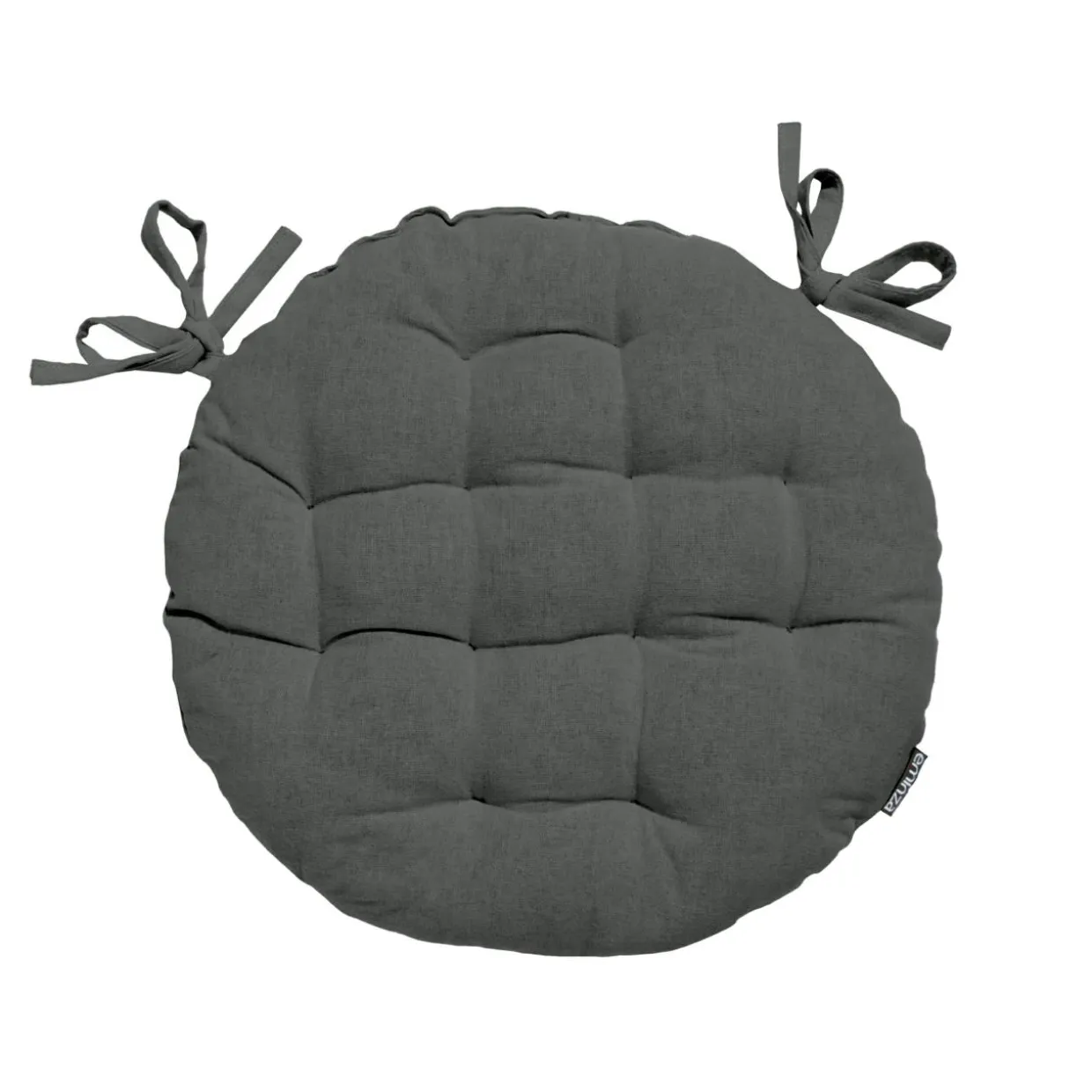 Coussin de chaise rond coton (40 cm) Pixel Gris anthracite