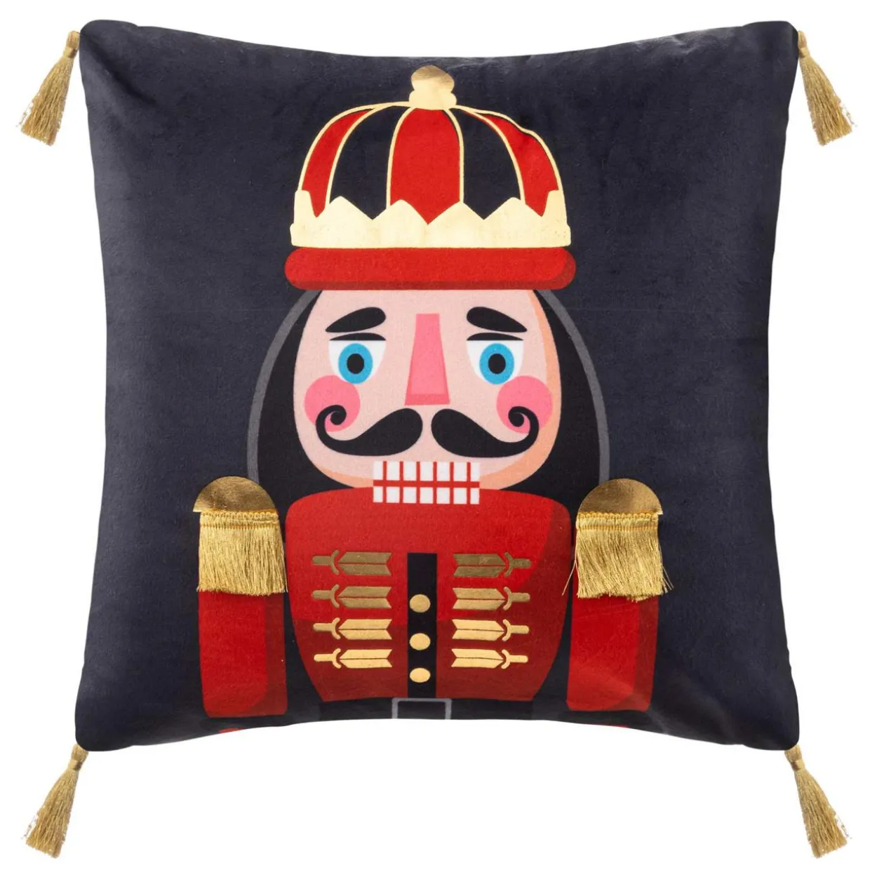 Coussin de Noël carré (40 cm) Casse-noisette Bleu marine