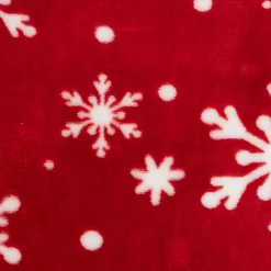 Coussin de Noël carré (40 cm) Flocons de neige Rouge