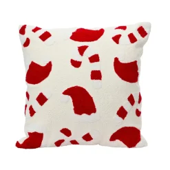 Coussin de Noël carré coton (45 x 45 cm) Sucre d'orge Rouge et Blanc
