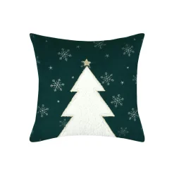 Coussin de Noël carré velours (45 x 45 cm) Harold Vert sapin