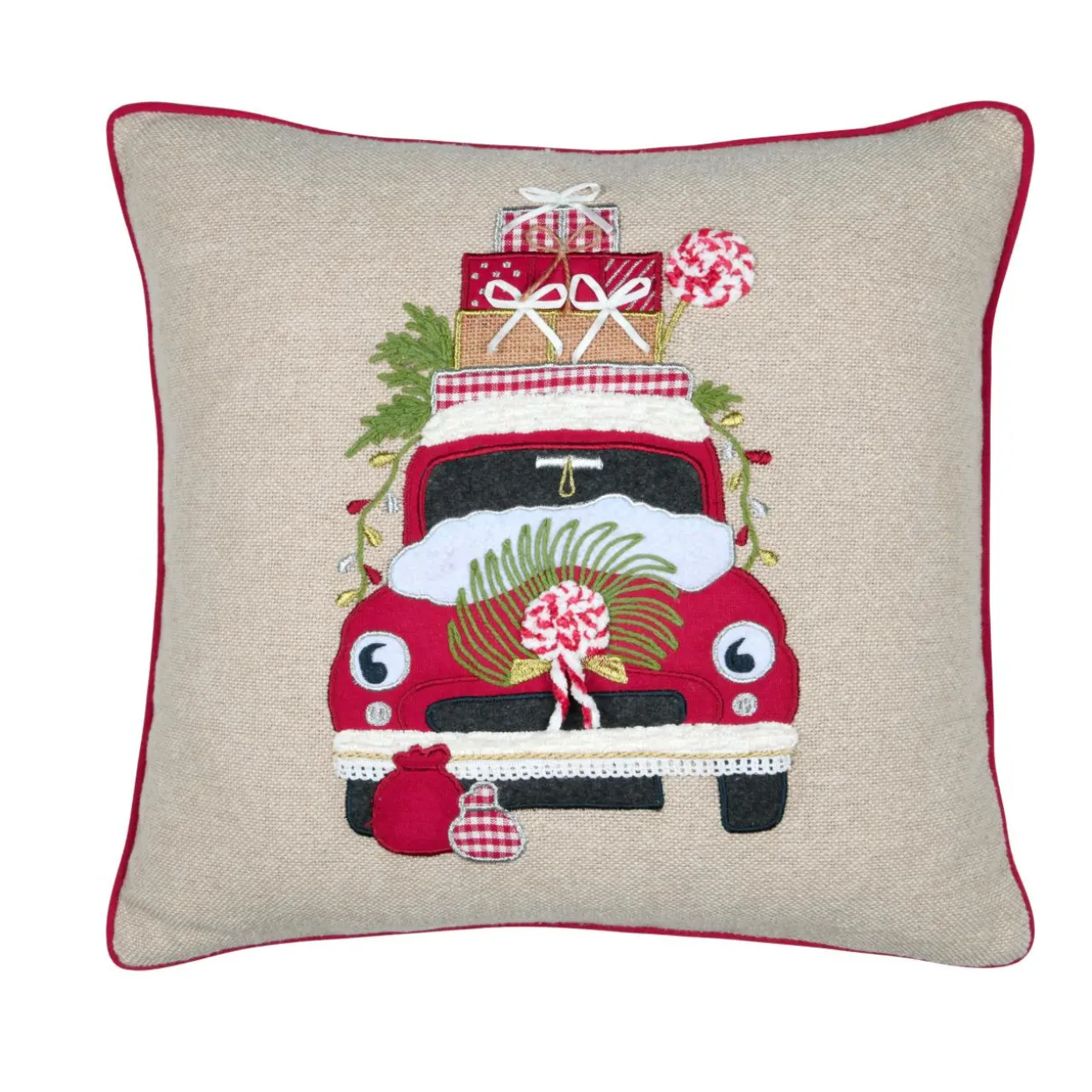 Coussin de Noël carré (45 x 45 cm) Gifted Écru