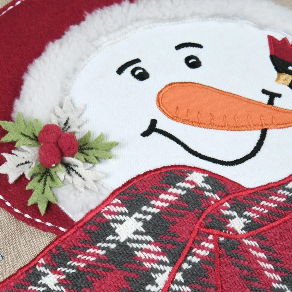 Coussin de Noël coton et laine (45 x 45 cm) Winty Rouge