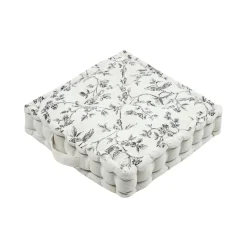 Coussin de sol carré coton bas (45 x 45 cm) Clarine Ecru