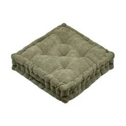 Coussin de sol carré velours (45 x 45 cm) Dandy Vert kaki