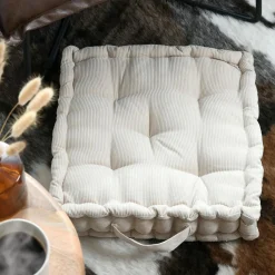 Coussin de sol carré velours (45 x 45 cm) Dandy Beige