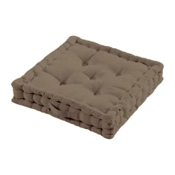 Coussin de sol coton (50 x 50 cm) Pixel Taupe