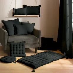 Coussin de sol coton (60 x 60 cm) Pixel Noir
