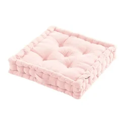 Coussin de sol coton (50 x 50 cm) Pixel Rose poudré