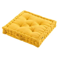 Coussin de sol coton (60 x 60 cm) Pixel Jaune moutarde