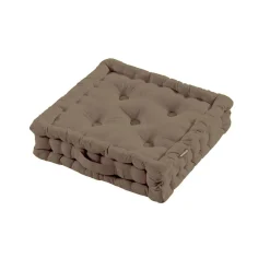 Coussin de sol coton (40 x 40 cm) Pixel Taupe