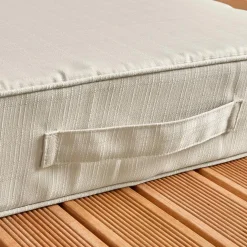 Coussin de sol extérieur déhoussable (45 x 45 cm) Sunset Ecru