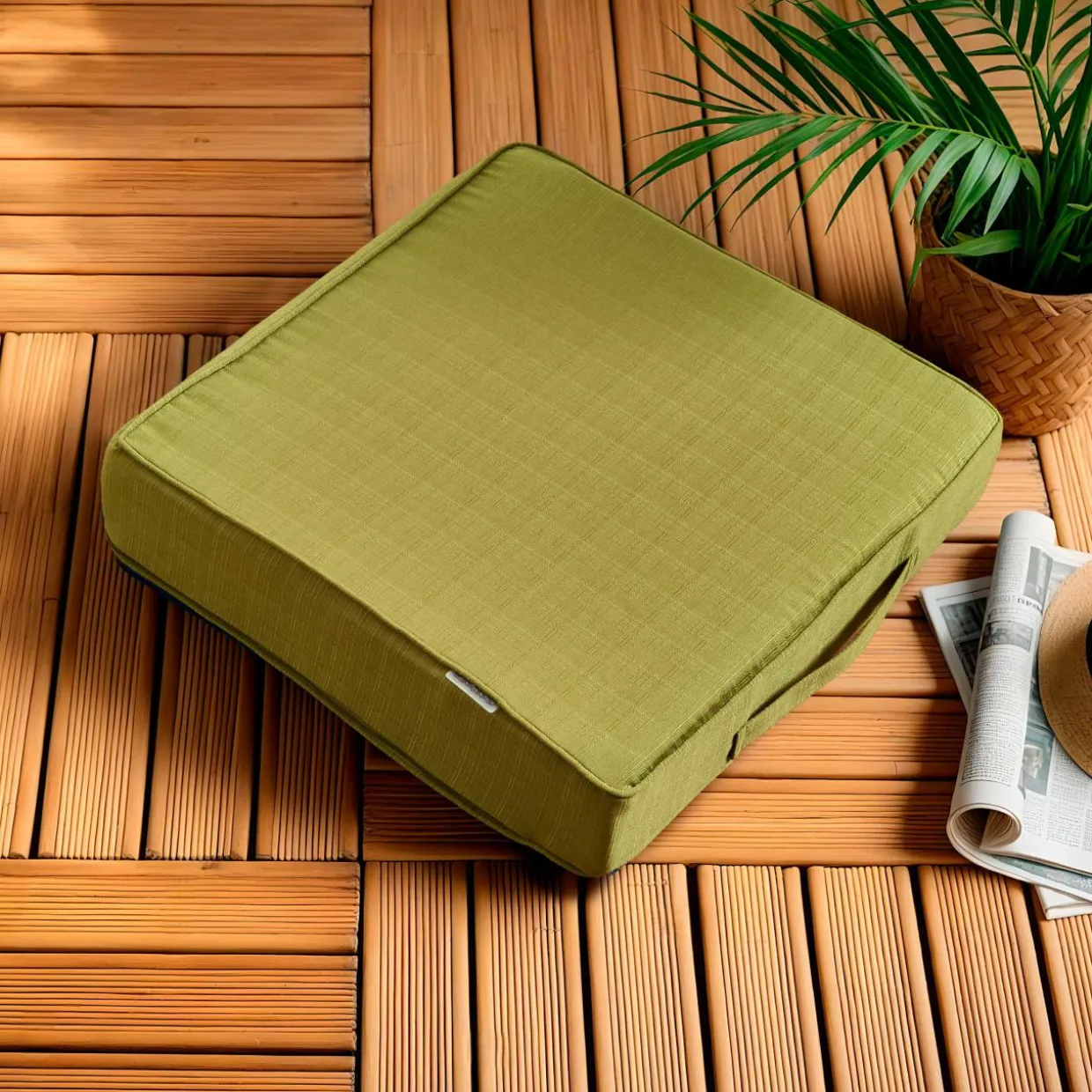 Coussin de sol extérieur déhoussable (45 x 45 cm) Sunset Vert olive