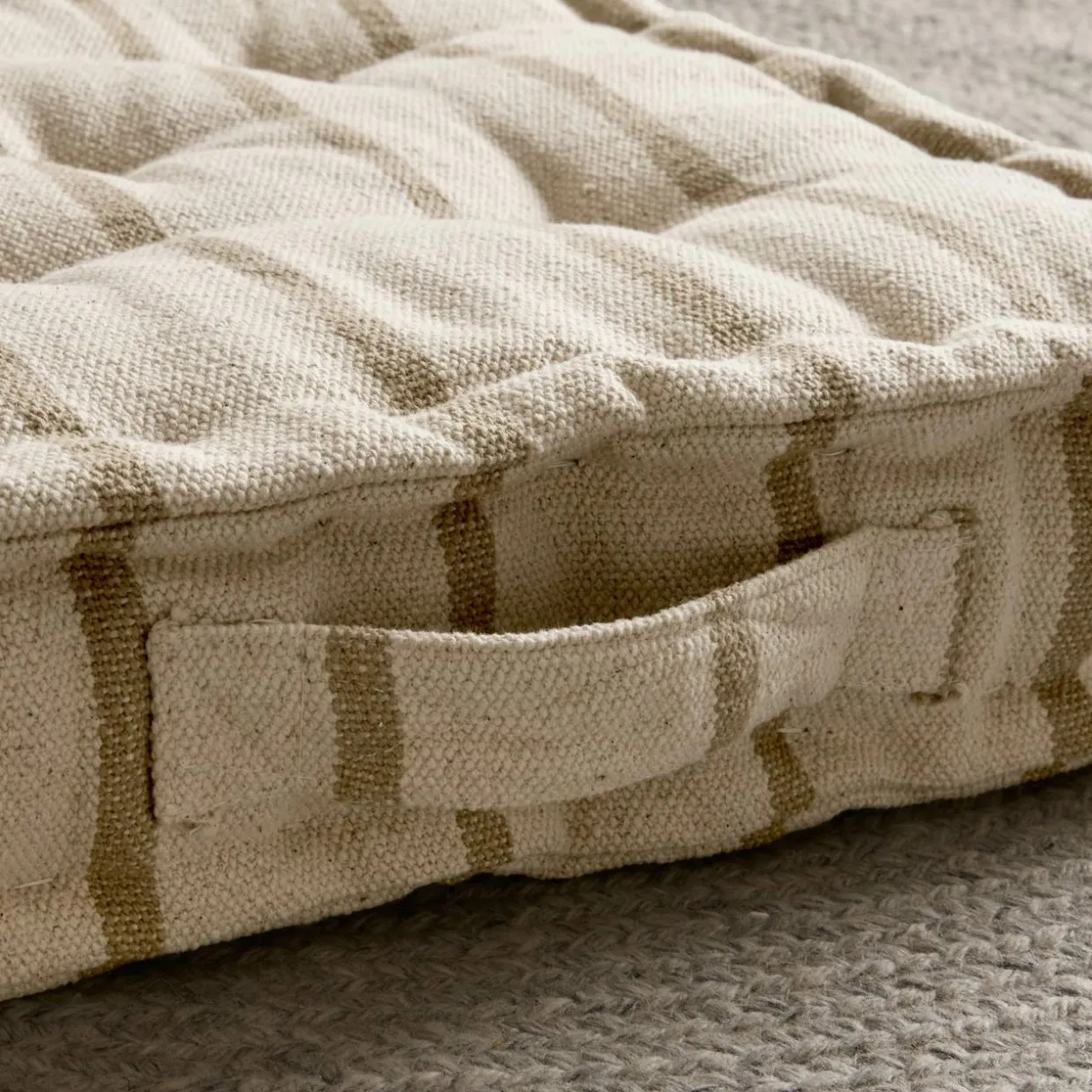 Coussin de sol extérieur toile de coton (45 x 45 cm) Ocealys Beige